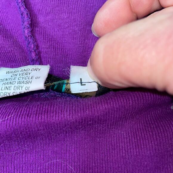 Rising Tide Womens Sz Large Hoodie jacket BOHO Wearable Art Bohemian Patchwork - Picture 5 of 11